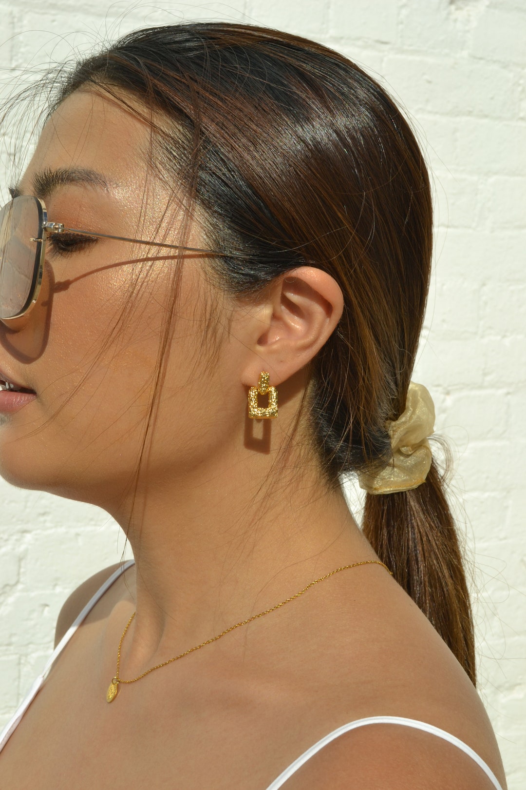 Square Gold Stud Earrings, Square Gold Earrings, Dainty Gold Studs ...