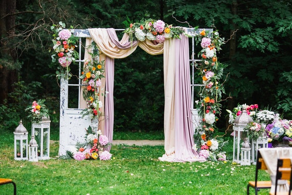Wedding Arch Chiffon Panels Canopy Draping Chuppah Drapes Etsy