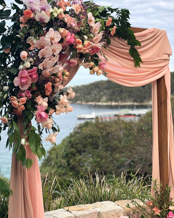 Cinamon Wedding Arch Chiffon Panels Canopy Draping Chuppah Etsy