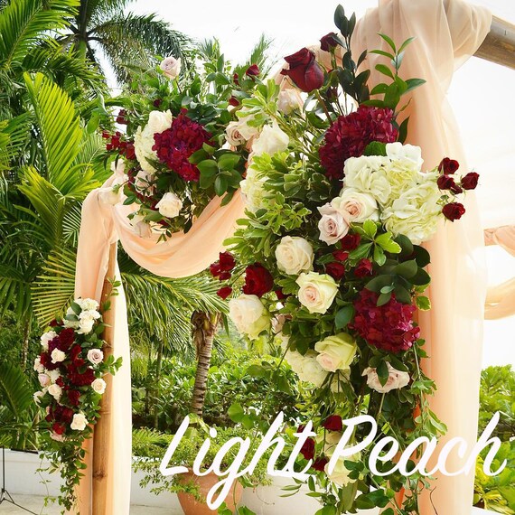 Light Peach 45 Width Wedding Arch Chiffon Panels Canopy Etsy