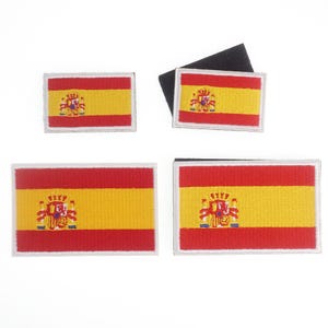 Spanish Flag Embroidered Iron on Patch, Span Flag Hook And Loop Applique