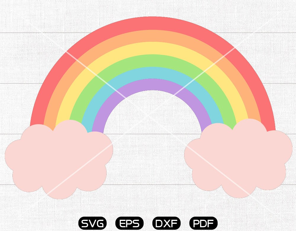 Rainbow Svg Rainbow Clipart Cricut Silhouette Cut Files Etsy