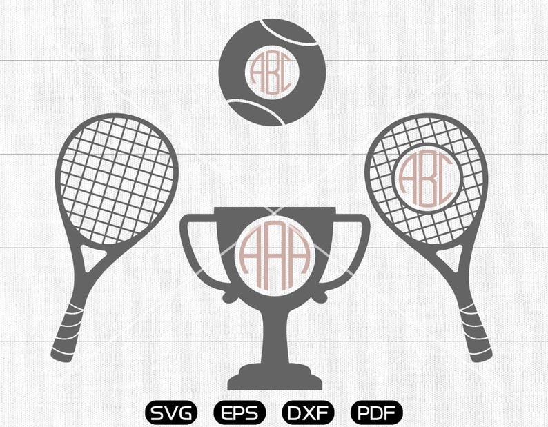 Download Tennis SVG Files Trophy Monogram Frame svg Tennis Clipart ...