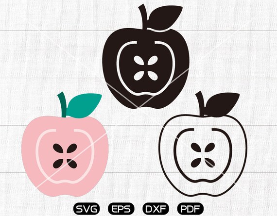 Download Apple Svg Half An Apple Clipart Cricut Cameo Silhouette Etsy