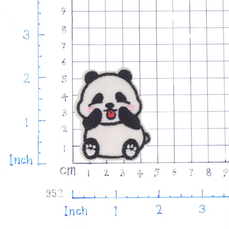Cute Panda Embroidered Self Adhesive Patch, Animal Applique, - Etsy