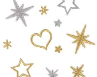 2 Pieces Star Embroidered Iron On Patch, Star Badge Applique