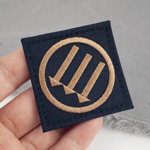 Three Arrows Patch 2"x2", Antifascist Badge, Hook and Loop