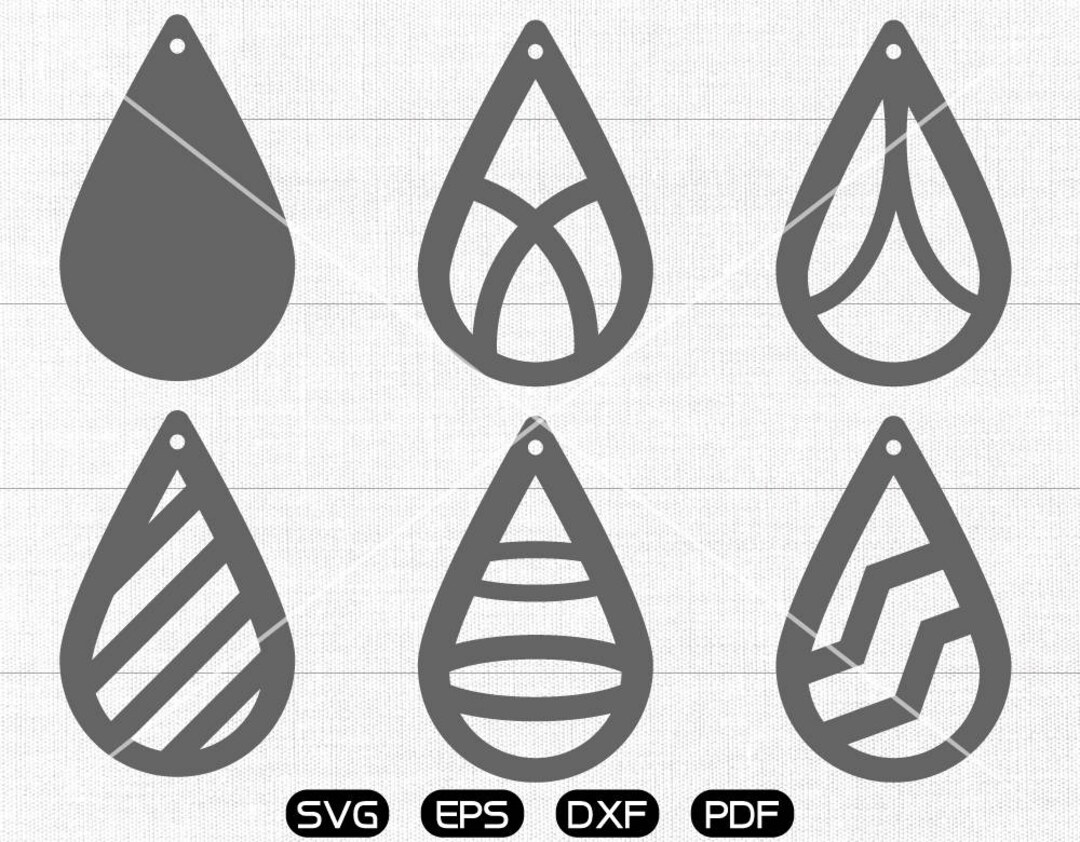 Tear Drop With Hole SVG Teardrop Earrings Svg Leather - Etsy