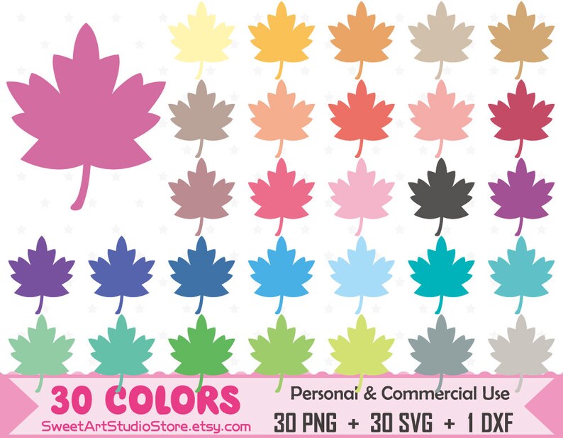 Png Svg Dxf Autumn Clipart Maple Leaf Planner SVG Silhouette Cricut Cut File Commercial Use