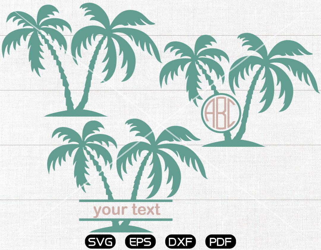 Palm Tree SVG Palm Tree Clipart Monogram Cricut Silhouette - Etsy