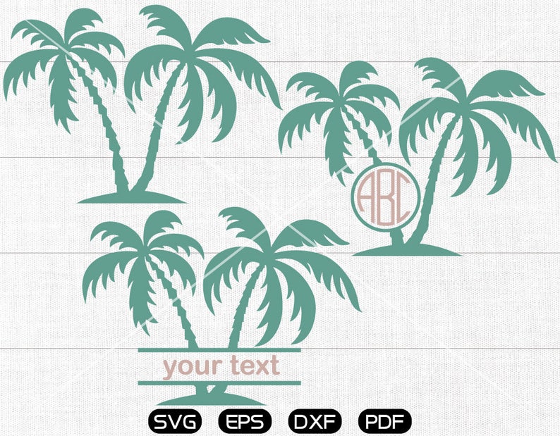 Download Palm Tree SVG Palm Tree Clipart Monogram cricut silhouette | Etsy