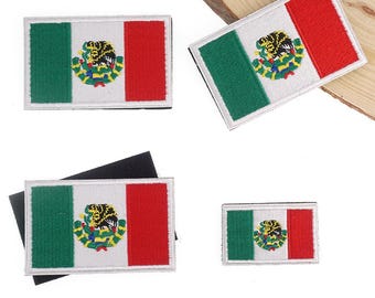 Mexican Flag Embroidered Iron on Patch, Mexico Flag Hook And Loop Applique