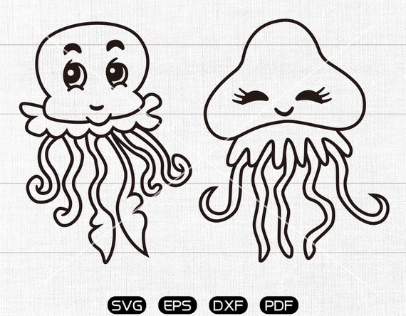 Download Jellyfish Svg File Jellyfish Clipart Cricut Cameo Etsy