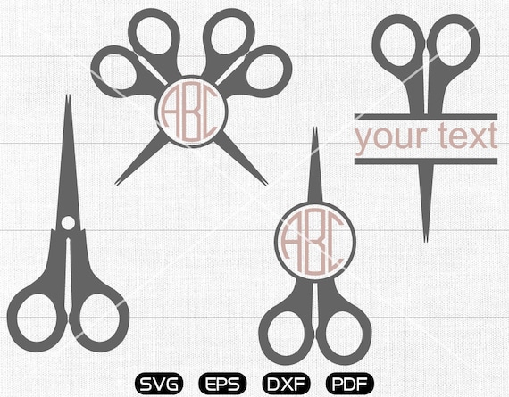 Scissors Svg, Scissors Clipart, Monogram Frame cricut, cameo, silhouette  cut files commercial & personal use