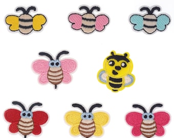 2 Pieces Little Butterfly Embroidered Iron on Patch, Butterfly Applique