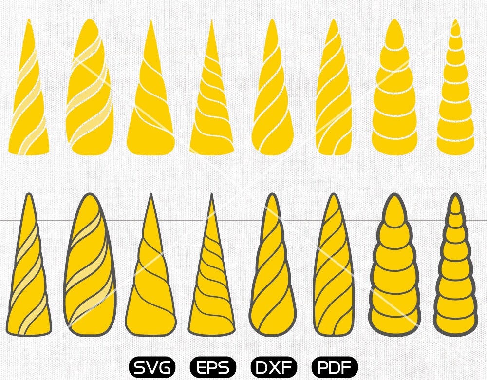 Unicorn Horn SVG Unicorn Clipart Cricut Silhouette Cut - Etsy