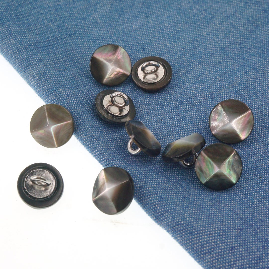 Shell Button Thread 10 Pieces 10mm Pyramid Natural Shell Button Sweater Shank Button Sewing ...