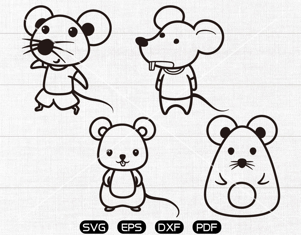 Download Cartoon Mouse Svg Mouse Clipart Cricut Silhouette Cut Etsy