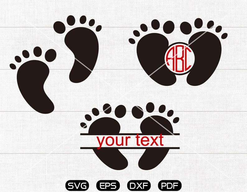 Download Silhouette Cut Files Commercial Personal Use Cameo Baby Feet Svg Monogram Frame Cricut Baby Feet Clipart Clip Art Art Collectibles