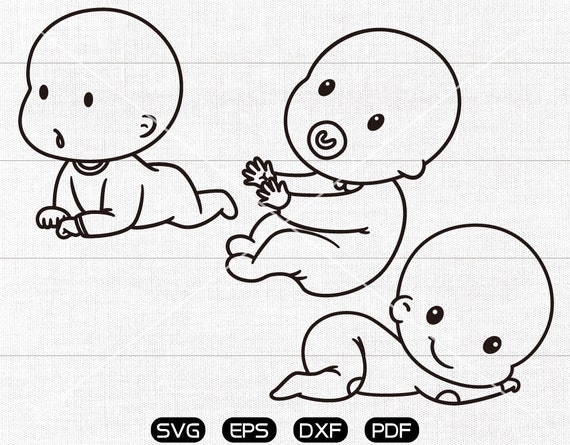 Download New Baby Svg Newborn Clipart Cricut Silhouette Cut Files Etsy