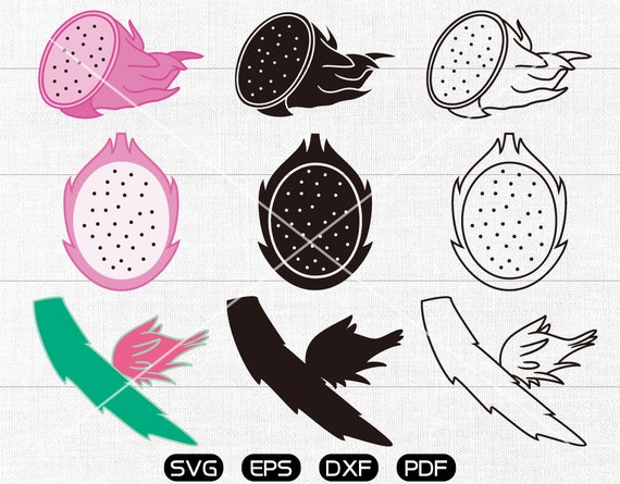 Download Dragon Fruit Svg Pitaya Fruit Clipart Cricut Silhouette Cut Etsy