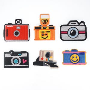 Camera Embroidered Iron On Patch, Outdoor Applique, Travel, Camping