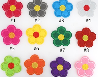 Flower Embroidered Iron On Patch, Cute Flower Applique