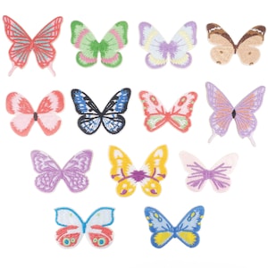 Butterfly Embroidered Self Adhesive Applique, Colorful Butterfly Patch