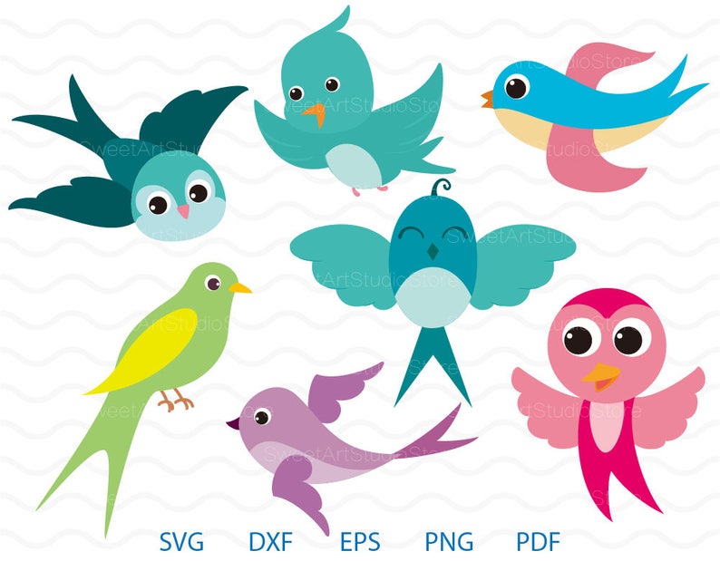 Swallow Clipart Cute Bird Svg cricut cameo silhouette Etsy