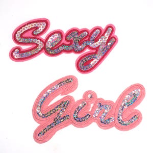 Sequins Sexy Girl Embroidered Iron On Patch, Fashion Sequins Embroidered Applique