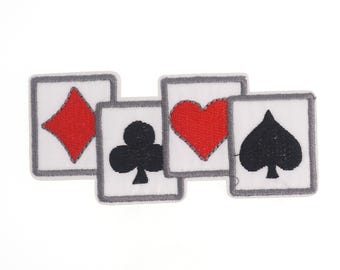 Geborduurde pokerpatch, grappige pokerappliqué