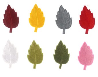 Leaf Embroidered Iron On Patch, Leaf Applique