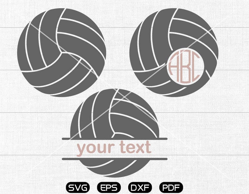 Download Art Collectibles Clip Art Cameo Silhouette Cut Files Commercial Personal Use Monogram Frame Cricut Volleyball Svg Volleyball Clipart