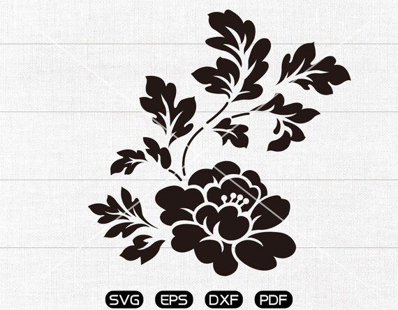 Garden Svg Peony Floral Svg Beautiful Flower Clipart Etsy