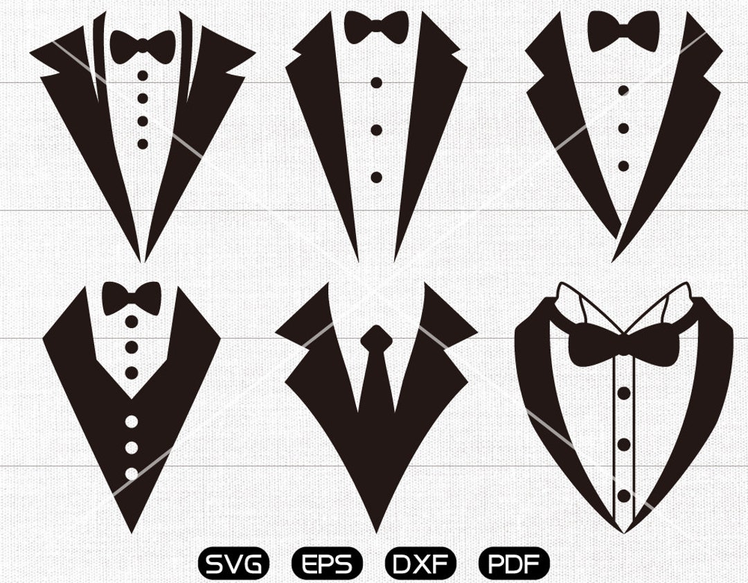 Tuxedo SVG, Tuxedo Shirt Clipart, Cricut, Silhouette Cut Files