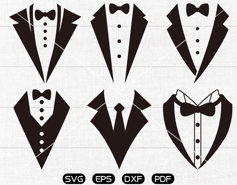 Download Tuxedo SVG Tuxedo shirt Clipart cricut silhouette cut files | Etsy