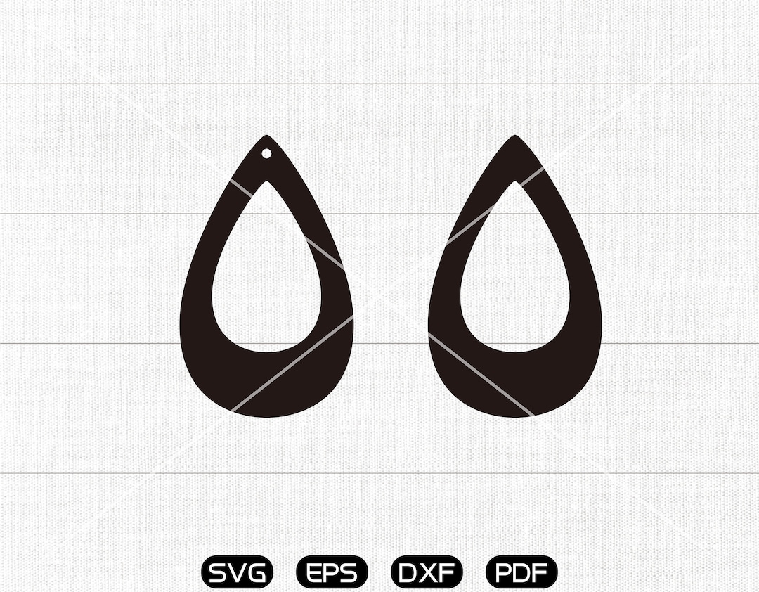 Teardrop Earring SVG Tear Drop With Hole Svg Leather Jewelry - Etsy