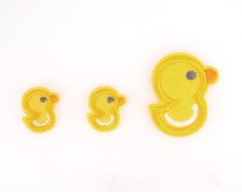 Cute Duck Embroidered Iron on Patch, Yellow Duckling Applique