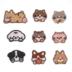 Cute Pet Embroidered Self Adhesive Patch, Cat, Dog Applique