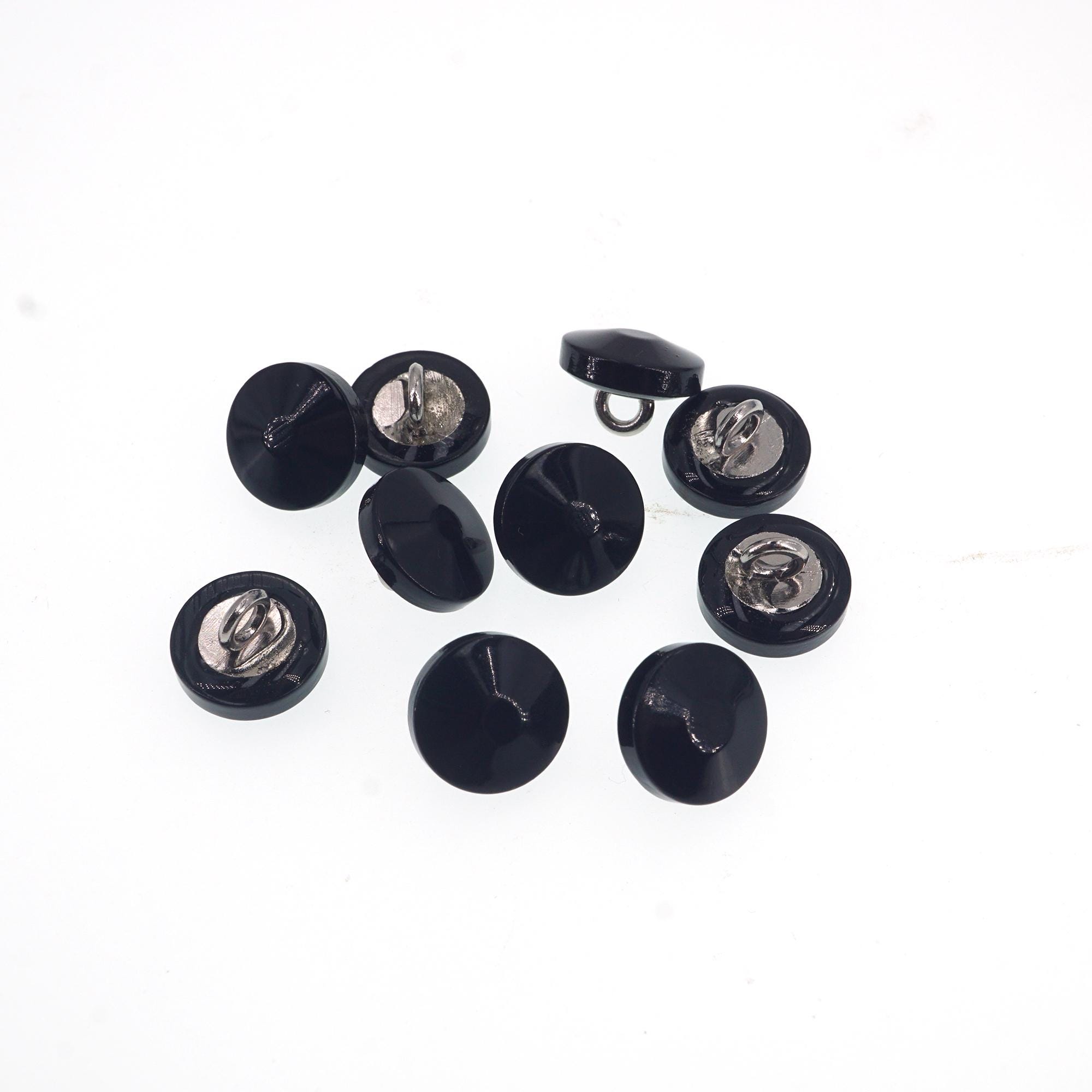 10 Pieces 10mm Black / White Tapered Natural Shell Button Sweater Shank ...