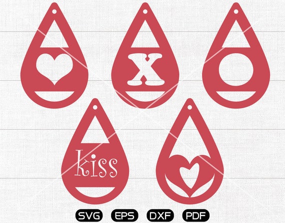 Download Valentines day Heart Tear drop SVG Teardrop earrings svg ...