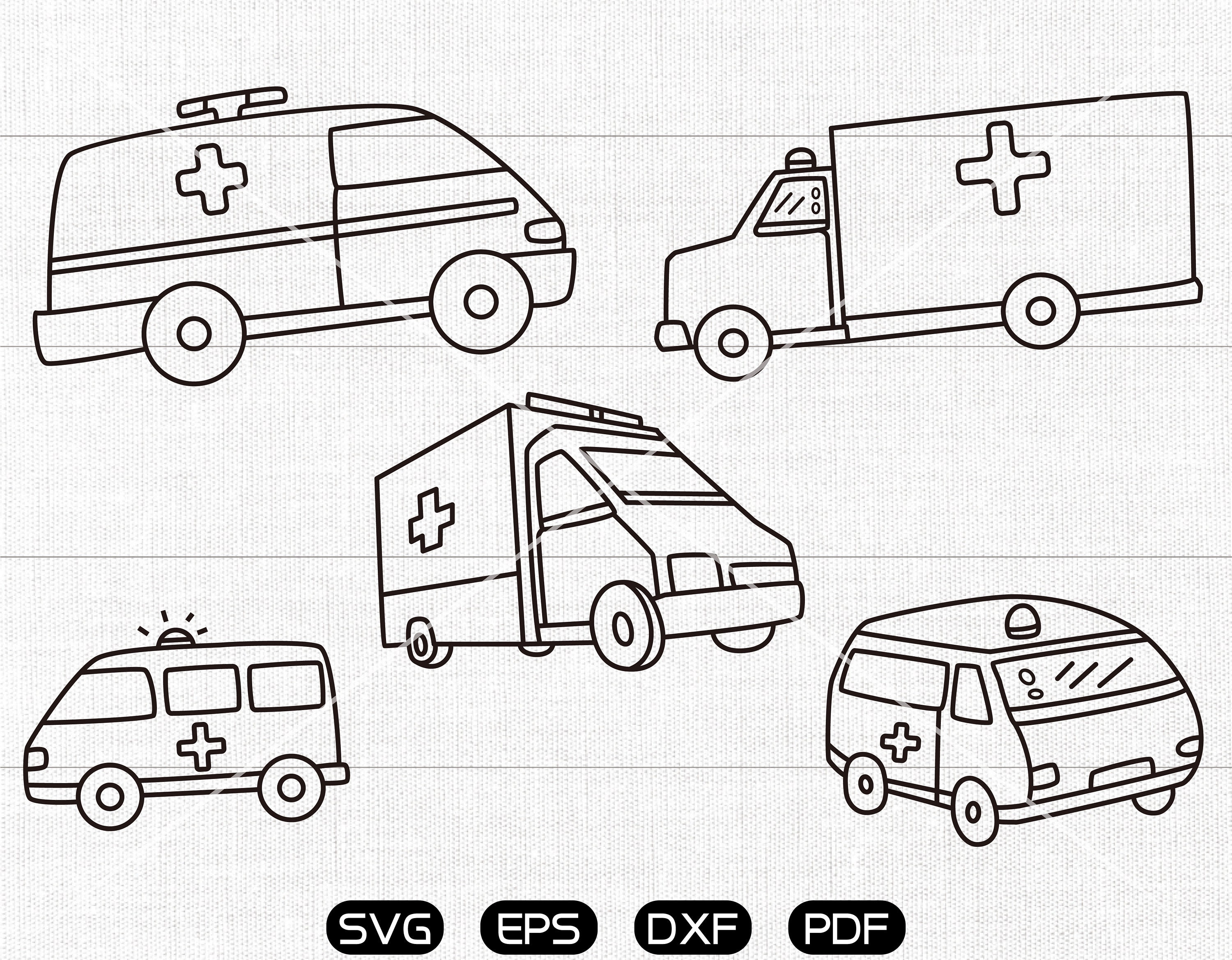 Ambulance SVG ambulance Clipart cricut silhouette cut files | Etsy