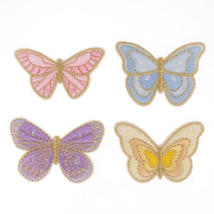 Butterfly Embroidered Self Adhesive Applique, Colorful Butterfly Patch
