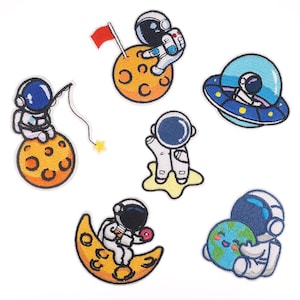 Cute Astronaut Embroidered Self Adhesive Patch, Astronaut Applique