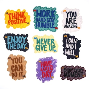 Positives Wort gesticktes Aufbügler, Fashion Positivity Applikation