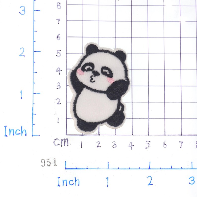Cute Panda Embroidered Self Adhesive Patch, Animal Applique, - Etsy