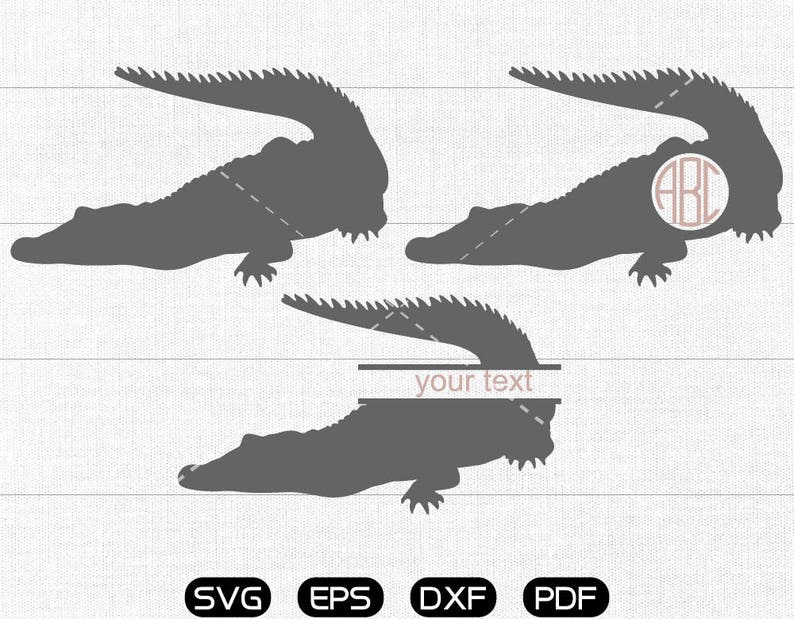 Download Clip Art Crocodile Clipart Crocodile Svg Silhouette Cut Files Commercial Personal Use Cameo Monogram Frame Cricut Art Collectibles