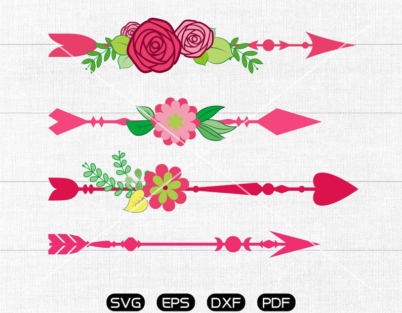 Download Arrow SVG Flower Arrow Clipart cricut silhouette cut files ...