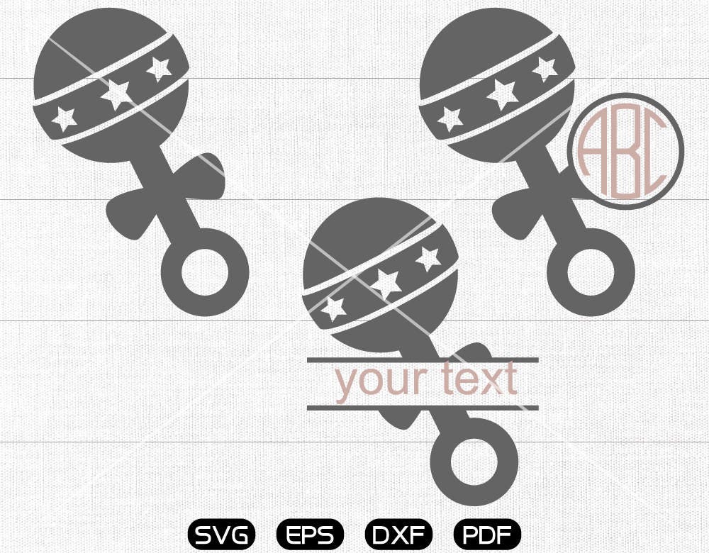 Download Baby rattle Svg Baby rattle Clipart Monogram Frame cricut | Etsy