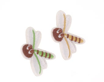 Insect Dragonfly Embroidered Self Adhesive Patch, Dragonfly Applique